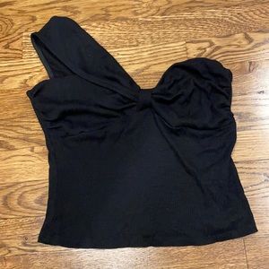 One Shoulder Black Top